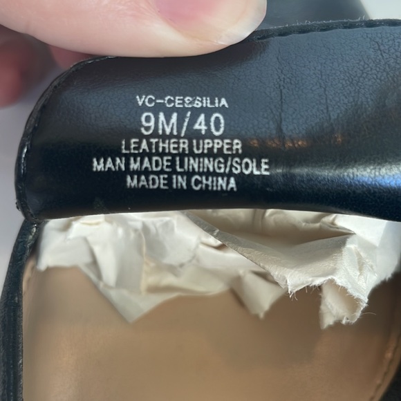 Vince Camuto Pointy Mules, Black Leather, Size 9M / 40 - Picture 5 of 5